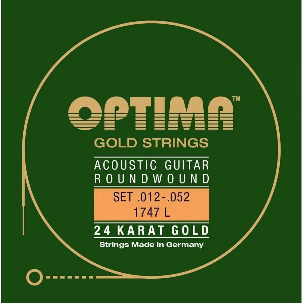 Strune za akustično kitaro Optima 1747-L 24K Gold Acoustics