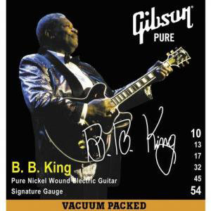 Cordas para guitarra elétrica Mi Gibson BB King Signature Pure Nickel Strings