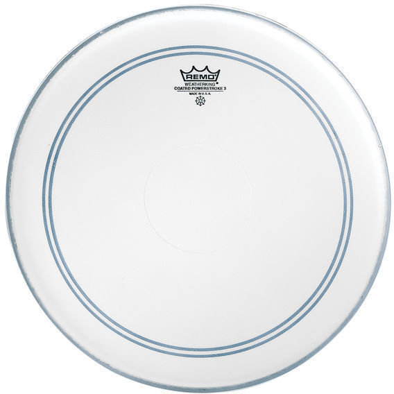 Rumpukalvo Remo Powerstroke 3 Coated 18'' - White Falam Patch