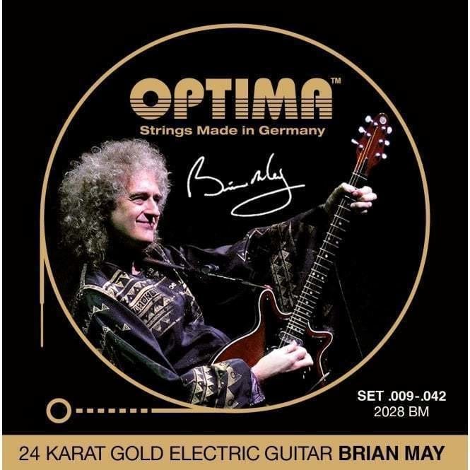 Struny do gitary elektrycznej Optima 2028-BM 24K Gold Electrics Brian May Signature