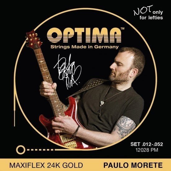 Struny pre elektrickú gitaru Optima 12028-PM 24K Gold Electrics Maxiflex Paolo Morete Signature