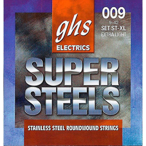 Cordas para guitarra elétrica Mi GHS Super Steels 9-42