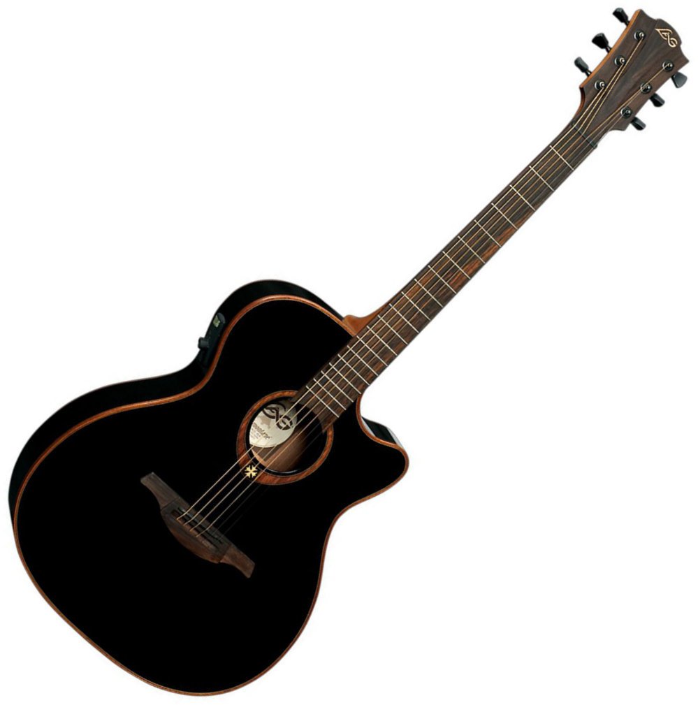 Guitare Jumbo acoustique-électrique LAG Tramontane T100ACE Black