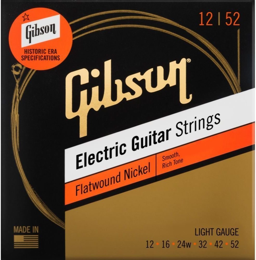 Struny pro elektrickou kytaru Gibson Flatwound 12-52