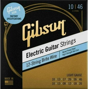 Struny pro akustickou kytaru Gibson Brite Wire 12 10-46 - 1