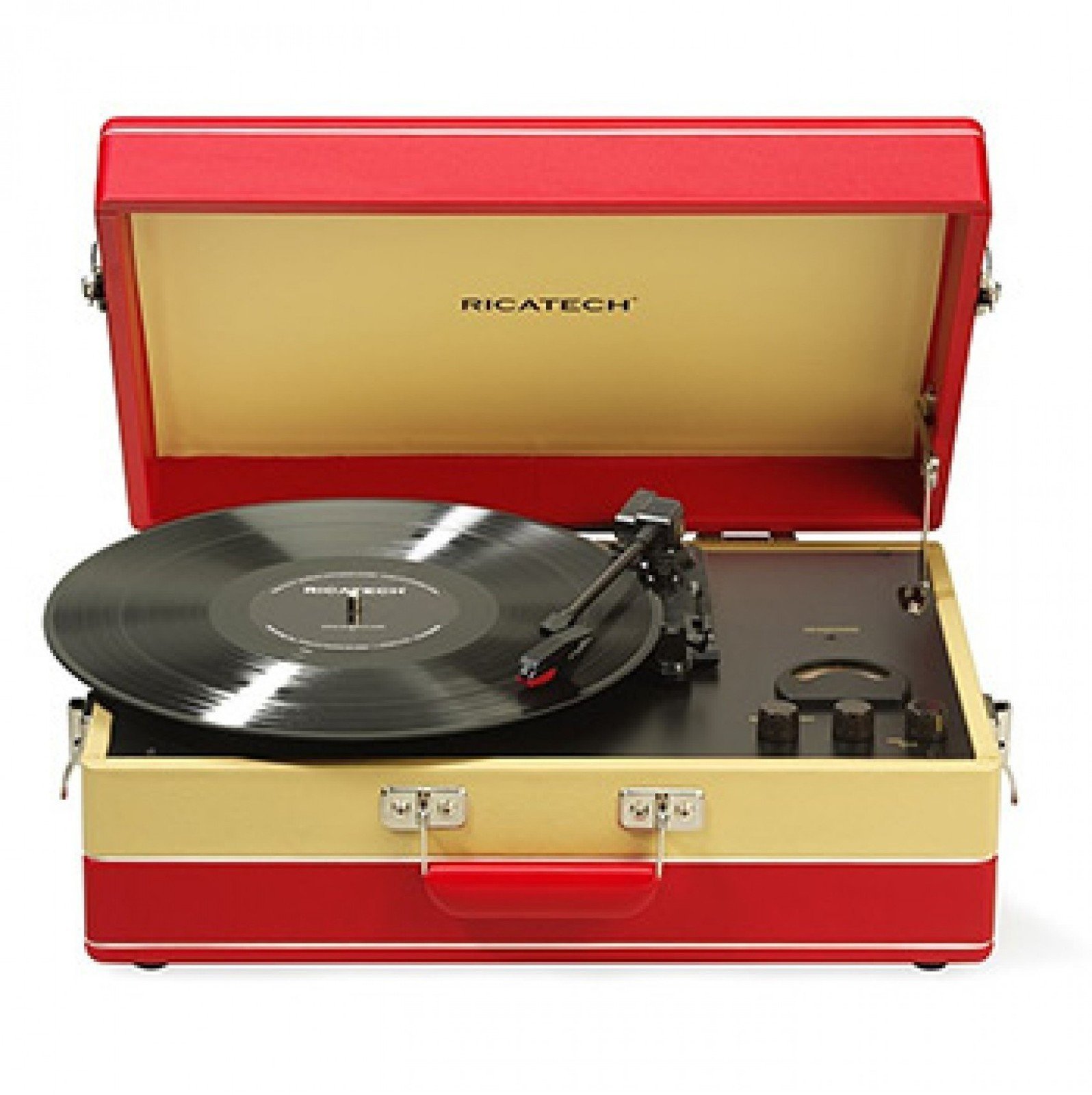 Draagbare platenspeler Ricatech RTT95 Suitcase Turntable Red