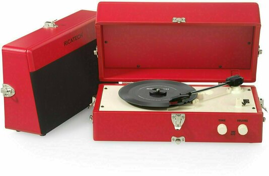 Przenośny gramofon Ricatech RTT80 Vintage Turntable Red - 1