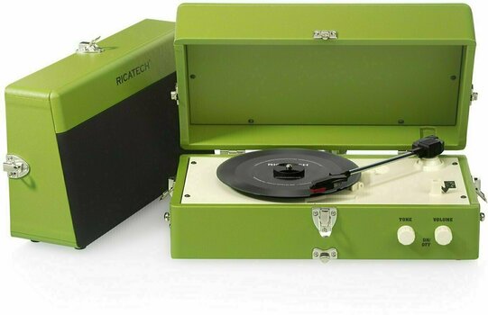 Tocadiscos portátil Ricatech RTT80 Vintage Turntable Green - 1