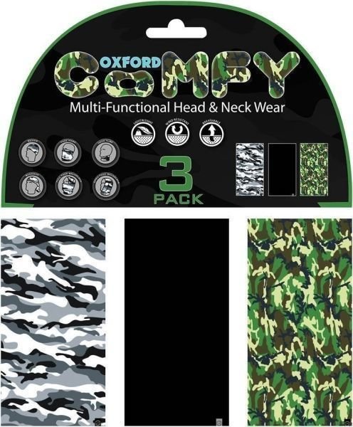 Motorcycle Neck Warmer Oxford Comfy Discovery Camo 3-Pack