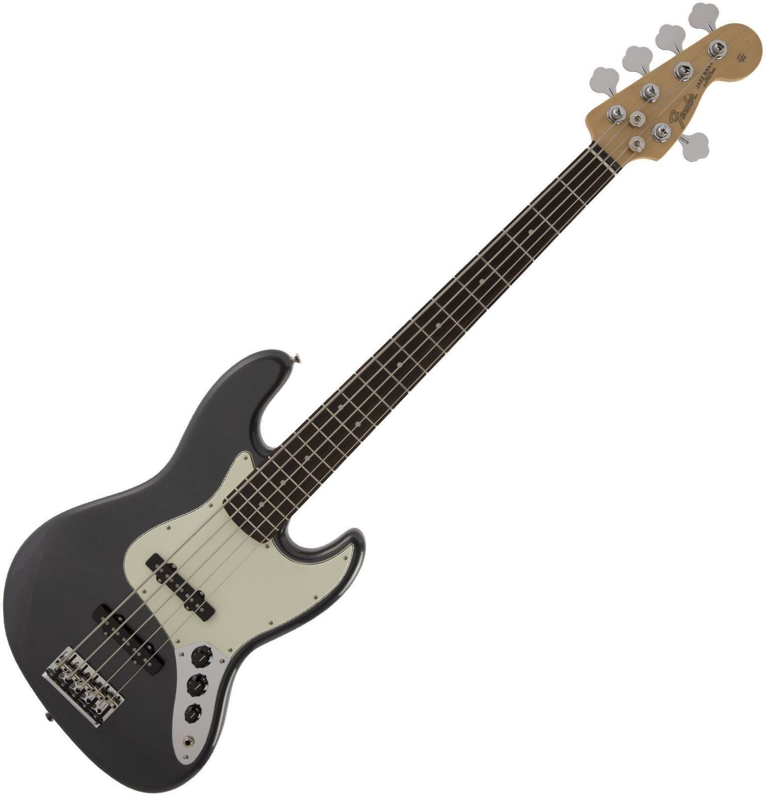 Elektromos basszusgitár Fender MIJ Hybrid Jazz Bass V RW Charcoal Frost Metallic