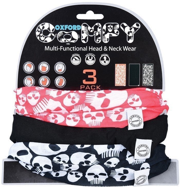 Nákrčník na motorku Oxford Comfy Skulls 3-Pack