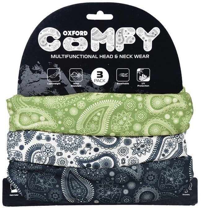Motorcycle Neck Warmer Oxford Comfy Paisley 3-Pack