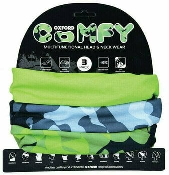 Motorcycle Neck Warmer Oxford Comfy Havoc Green 3-Pack - 1
