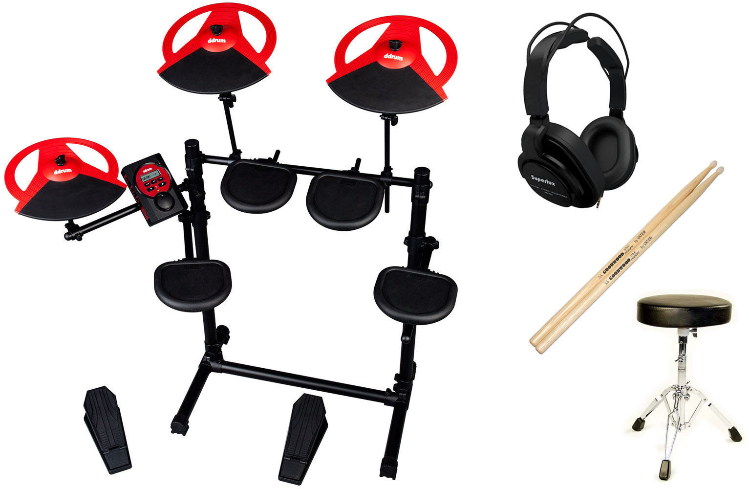 Setovi električnih bubnjeva DDRUM Beta 5 Piece Electronic Kit SET Red
