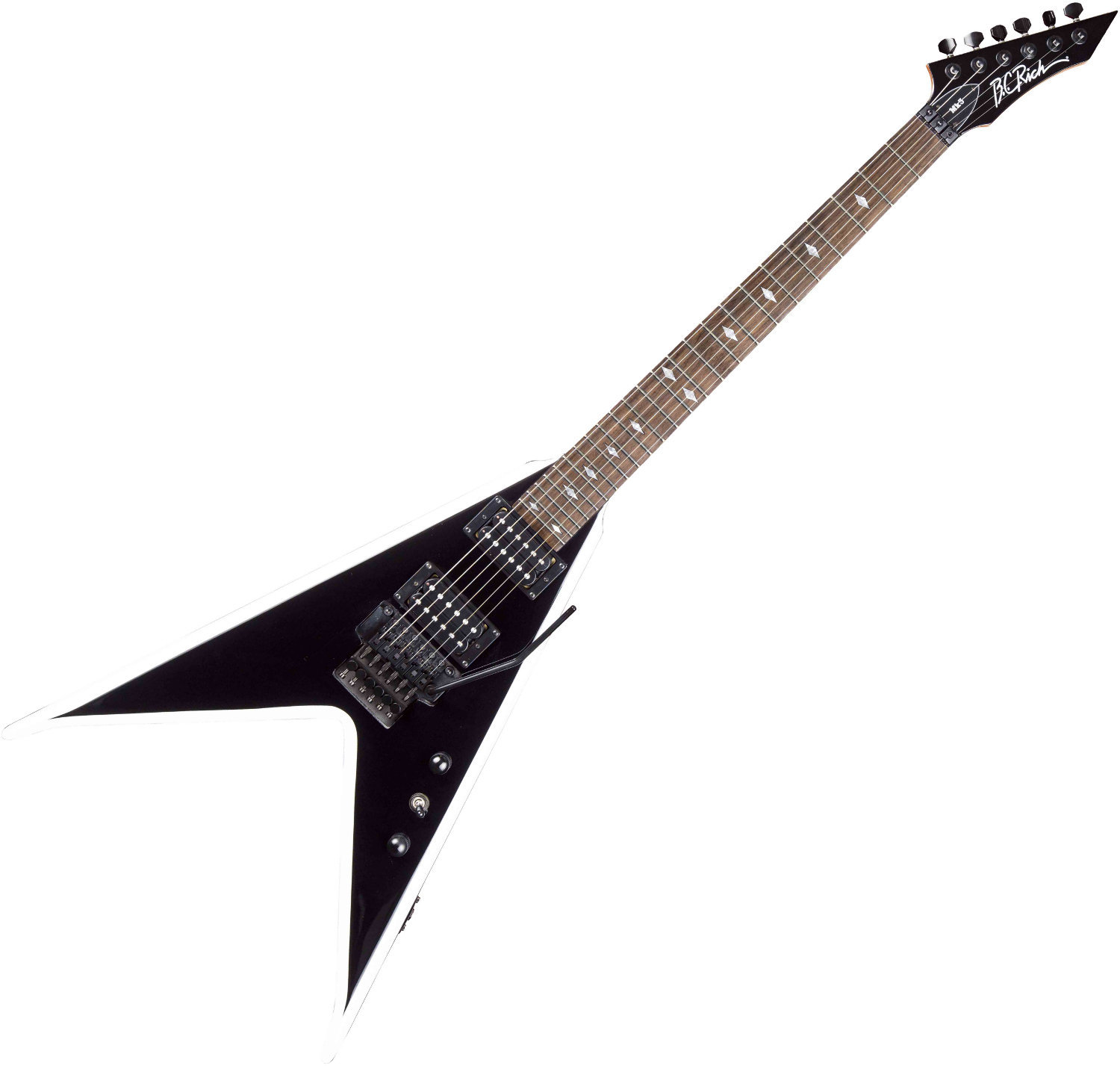Elektrische gitaar BC RICH MK3 Junior V Black with White Bevel