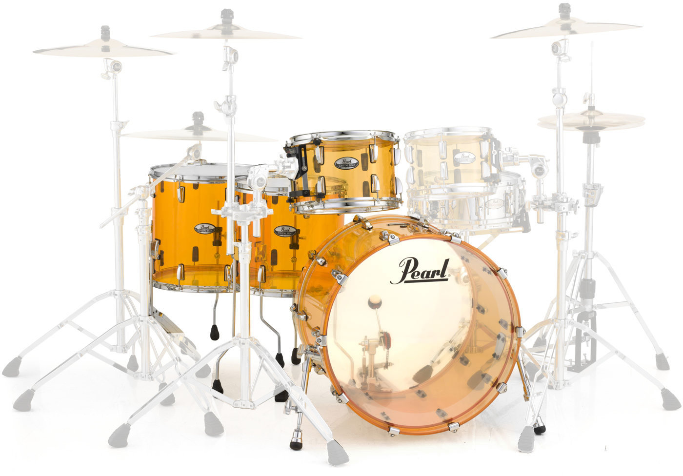 Akustik-Drumset Pearl CRB524FP-C732 Crystal Beat Tangerine Glass