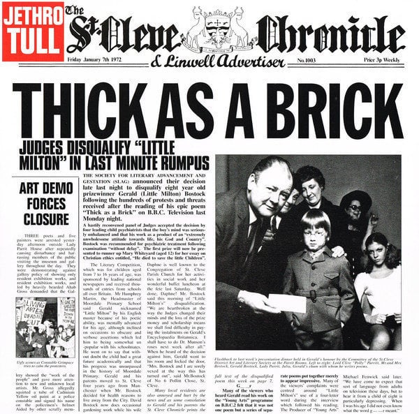 Vinyl Record Jethro Tull - Thick As A Brick (LP)