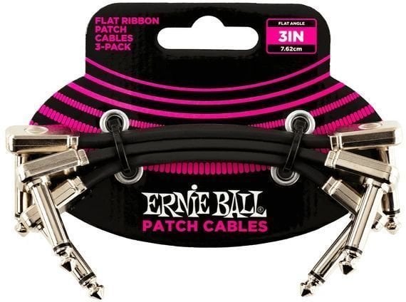 Câble de patch Ernie Ball P06220 Noir 7,5 cm Angle - Angle