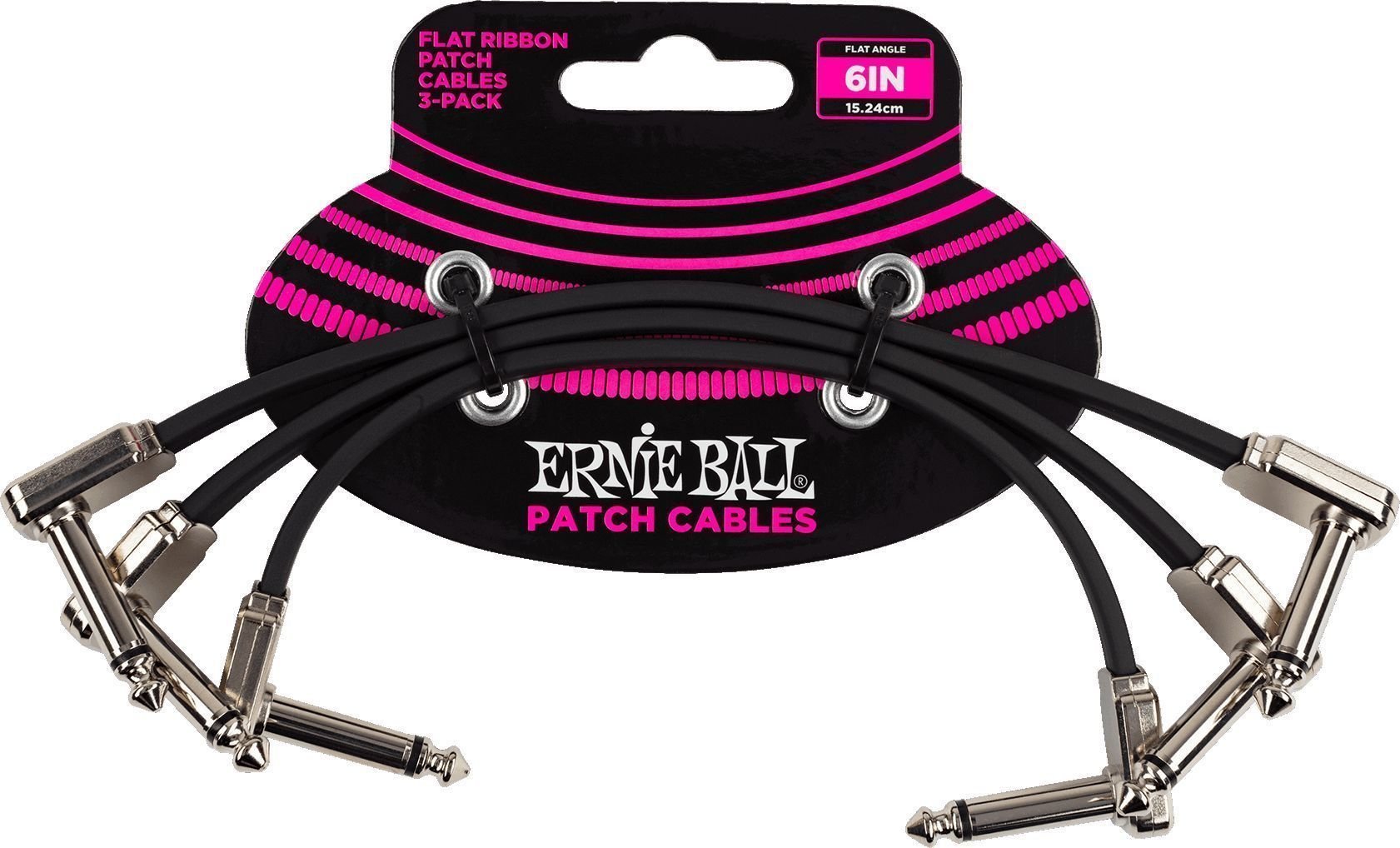 Prepojovací kábel, Patch kábel Ernie Ball P06221 Čierna 15 cm Zalomený - Zalomený