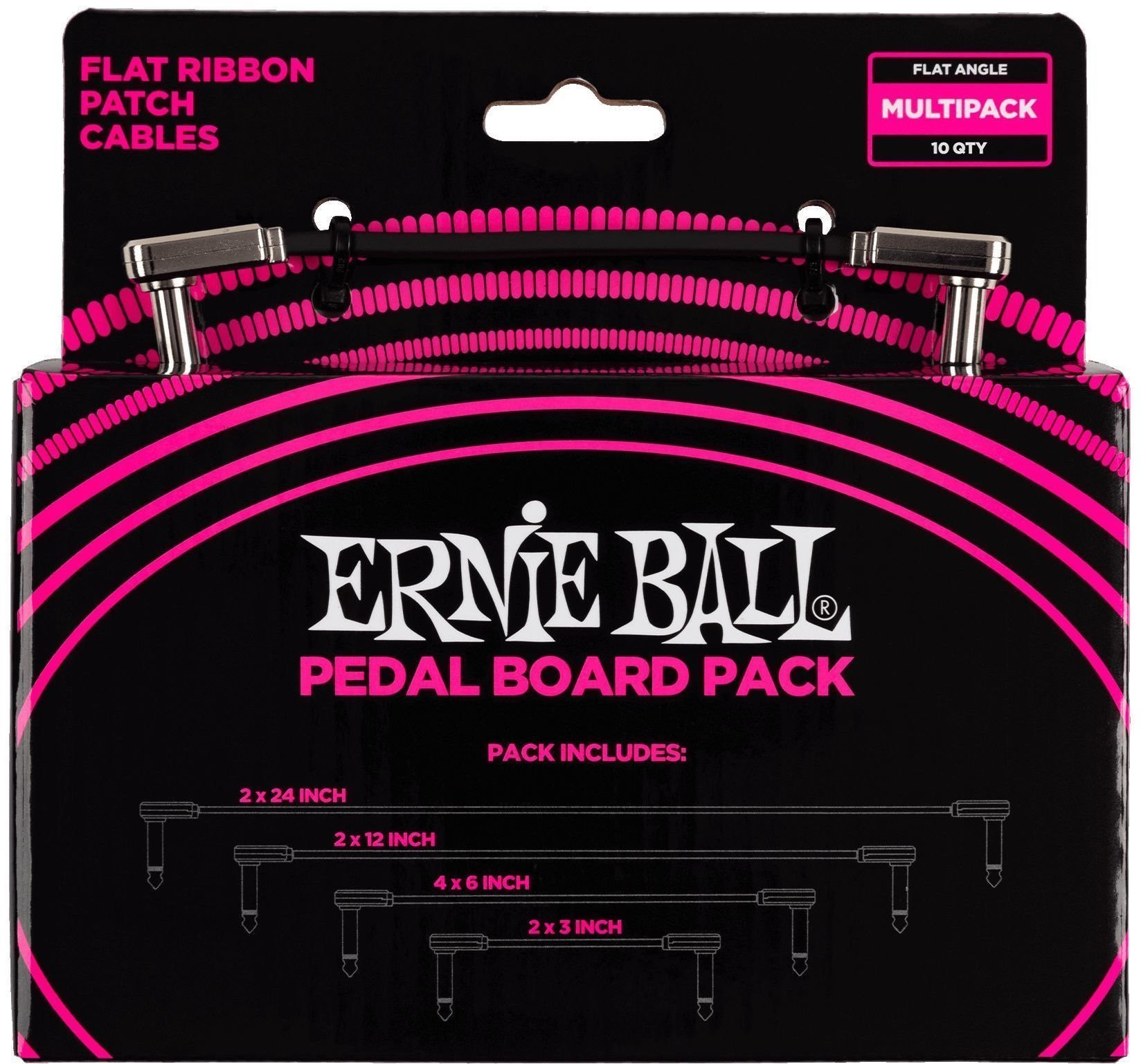 Adapter/Patch Cable Ernie Ball P06224 Black 15 cm-30 cm-60 cm-7,5 cm Angled - Angled