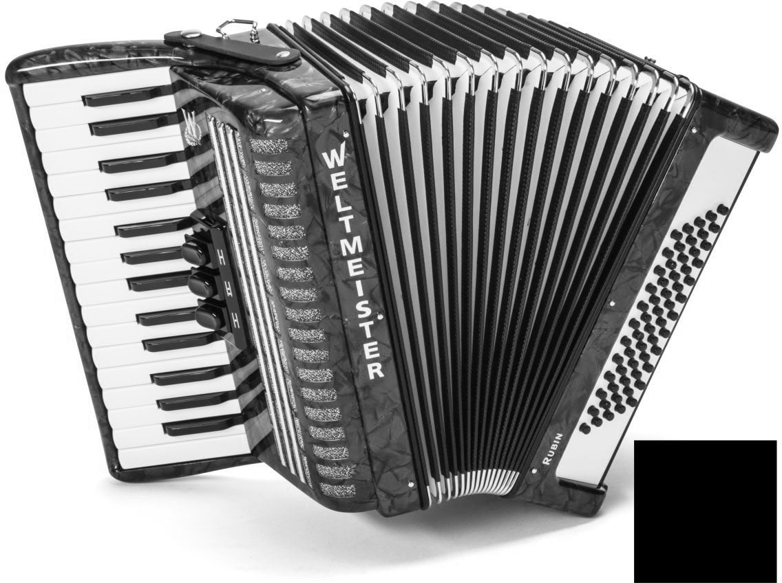 Accordeon met toetsenbord Weltmeister Rubin 30/60/II/3 MT Zwart Accordeon met toetsenbord