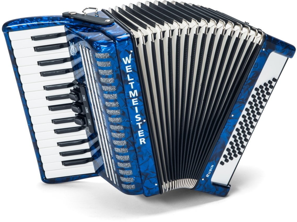 Piano accordion
 Weltmeister Rubin 30/60/II/3 MT Blue Piano accordion
