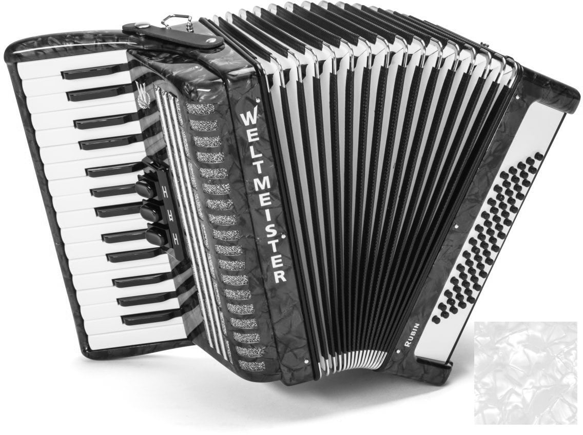 Piano accordion
 Weltmeister Rubin 30/60/II/3 MT White Piano accordion
