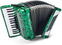 Piano accordion
 Weltmeister Juwel 30/72/III/5 MT Green Piano accordion
