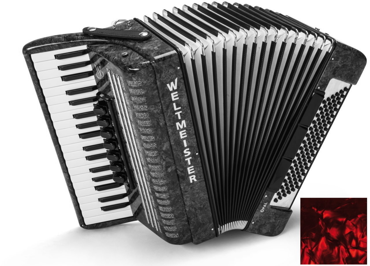 Piano accordion
 Weltmeister Opal 37/96/III/7/3 MT Red Piano accordion
