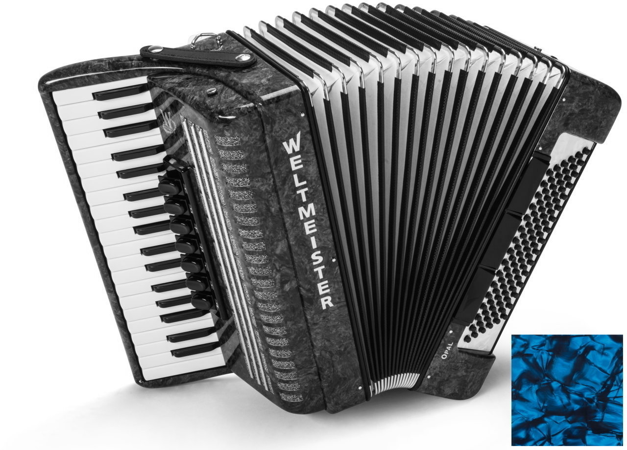 Piano accordion
 Weltmeister Opal 37/96/III/7/3 MT Blue Piano accordion
