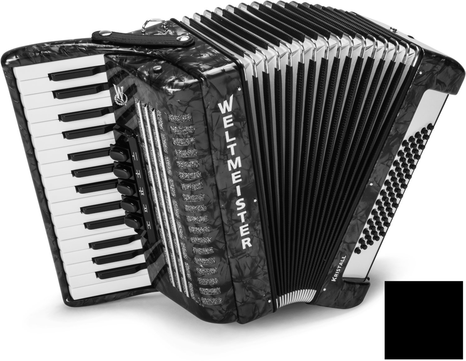 Piano accordion
 Weltmeister Kristall 30/60/III/5 Black Piano accordion
