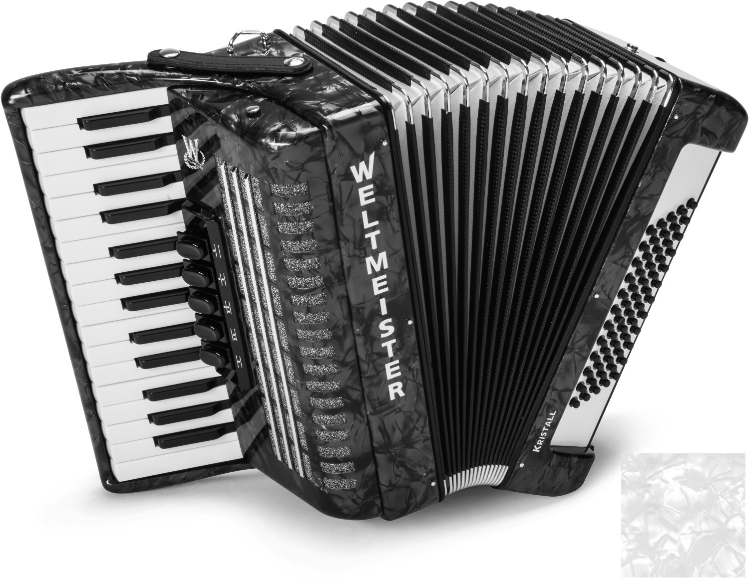 Piano accordion
 Weltmeister Kristall 30/60/III/5 White Piano accordion
