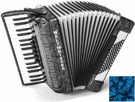 Piano accordion
 Weltmeister Achat 72 34/72/III/5/3 Blue Piano accordion
 - 1