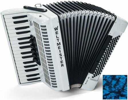 Piano accordion
 Weltmeister Achat 80 34/80/III/5/3 Blue Piano accordion
 - 1