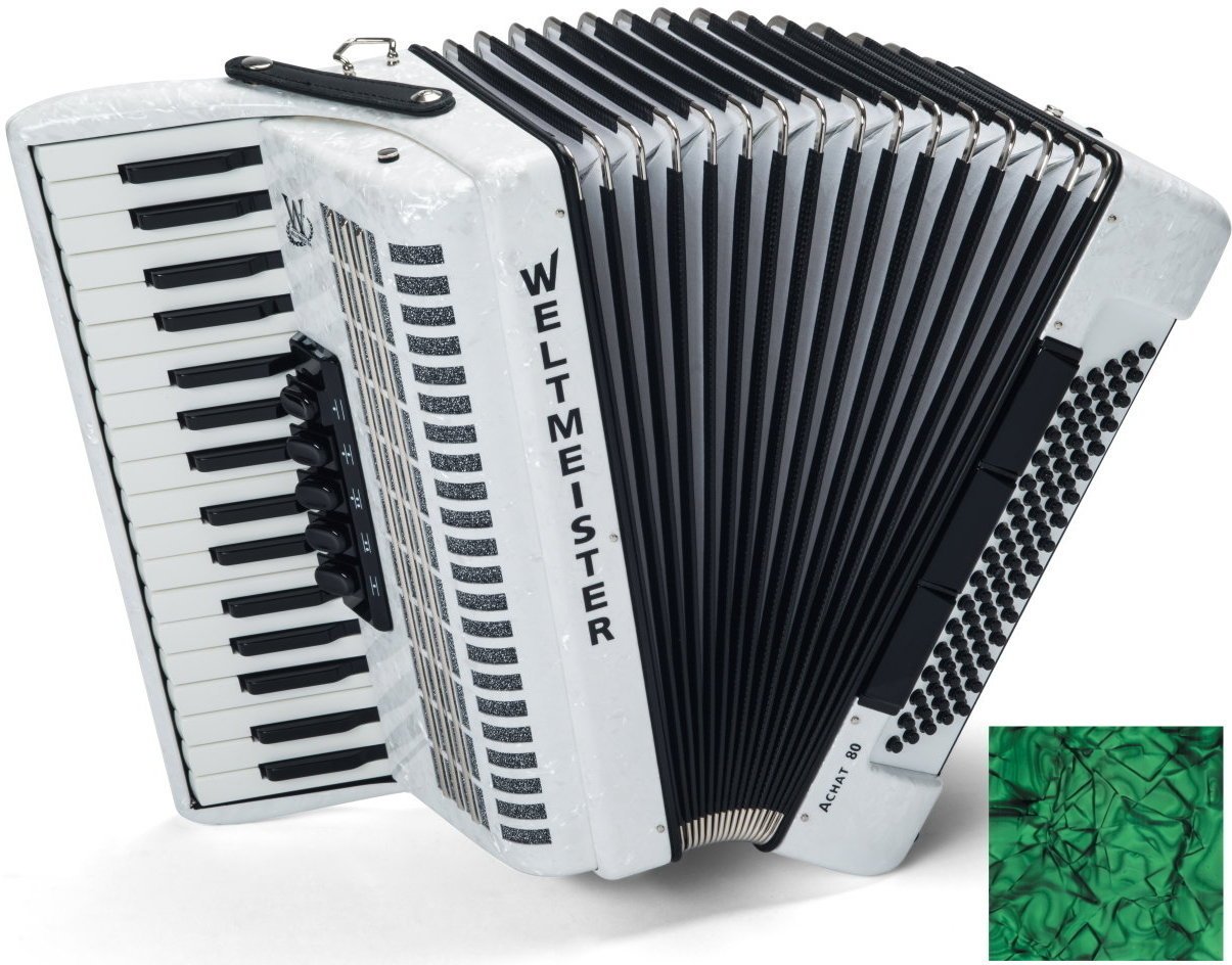 Piano accordion
 Weltmeister Achat 80 34/80/III/5/3 Green Piano accordion
