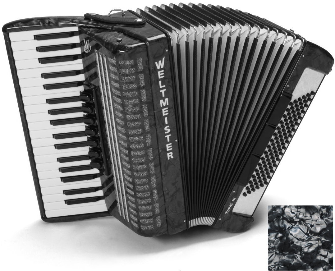 Piano accordion
 Weltmeister Topas 37/96/III/7/3 Grey Piano accordion
