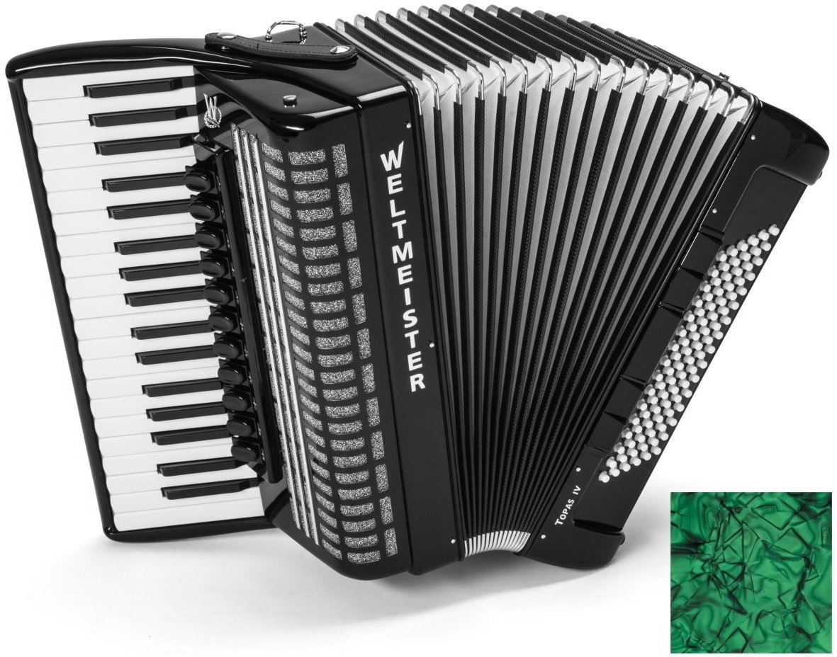 Piano accordion
 Weltmeister Topas 37/96/IV/11/5 Green Piano accordion
