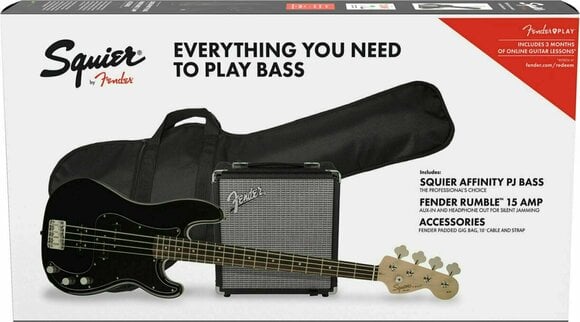 E-Bass Fender Squier Affinity Series Precision Bass PJ Pack IL Schwarz - 1