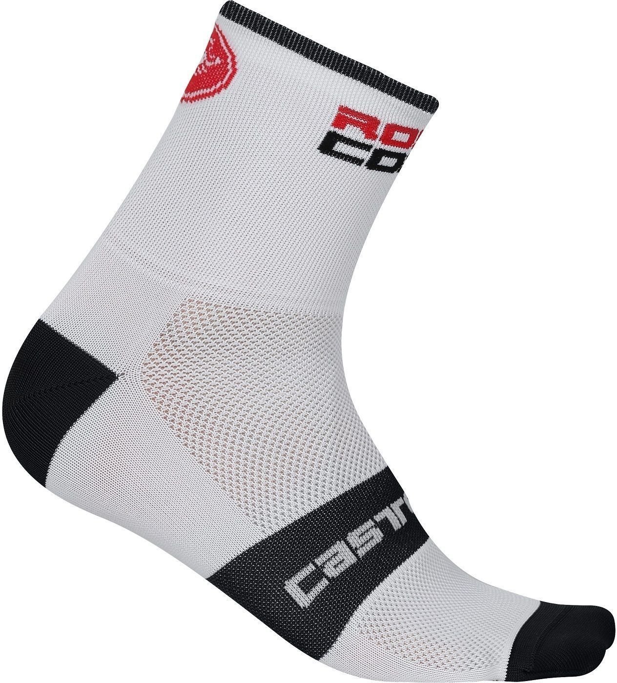 Чорапи за колоездене Castelli Rosso Corsa 6 бял Чорапи за колоездене