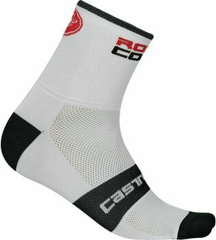 Cycling Socks Castelli Rosso Corsa 6 White Cycling Socks - 1