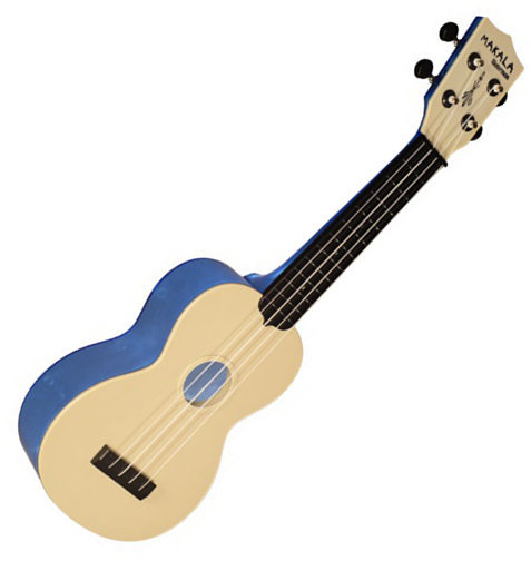 Szoprán ukulele Kala Makala Waterman Soprano Transluscent Blue Sides & Back