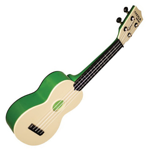 Sopránové ukulele Kala Makala Waterman Soprano Transluscent Green Sides and Back