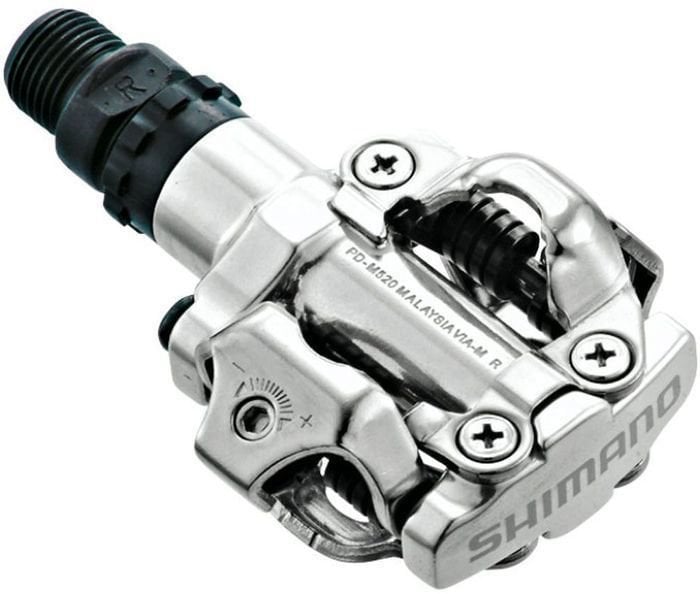 Clipless Pedals Shimano MTB M520 Silver Clip-In Pedals