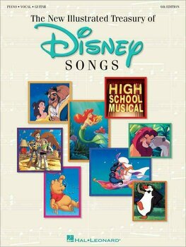 Partitura para pianos Disney New Illustrated Treasury Of Disney Songs Piano Livro de música - 1