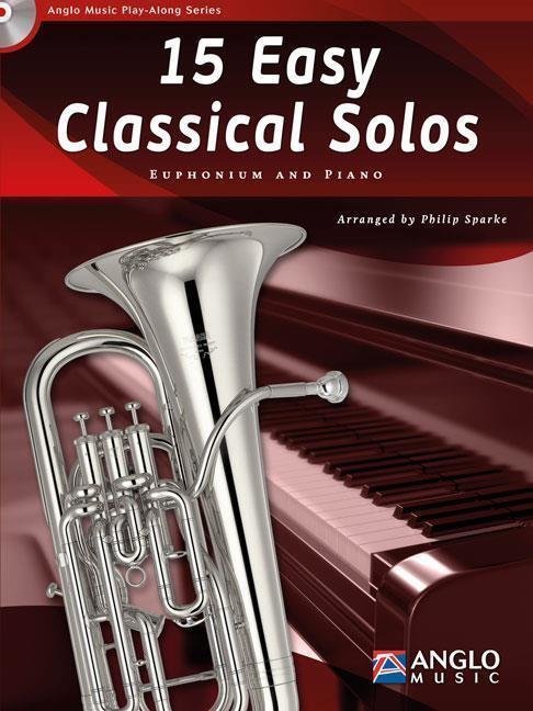 Nuotit puhallinsoittimille Hal Leonard 15 Easy Classical Solos Bb/C Euphonium TC/BC