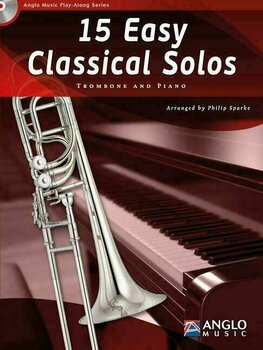 Noty pre dychové nástroje Hal Leonard 15 Easy Classical Solos Trombone and Piano Noty - 1