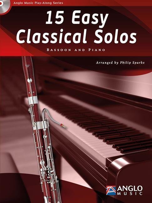 Music sheet for wind instruments Hal Leonard 15 Easy Classical Solos Bassoon and Piano