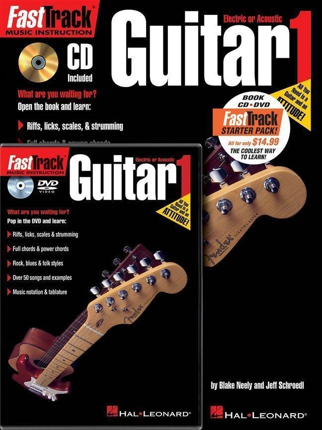 Noder til guitarer og basguitarer Hal Leonard FastTrack - Guitar Method - Starter Pack