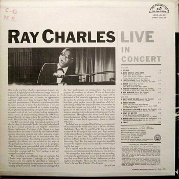 Disco de vinilo Ray Charles - Live In Concert (LP) - 1