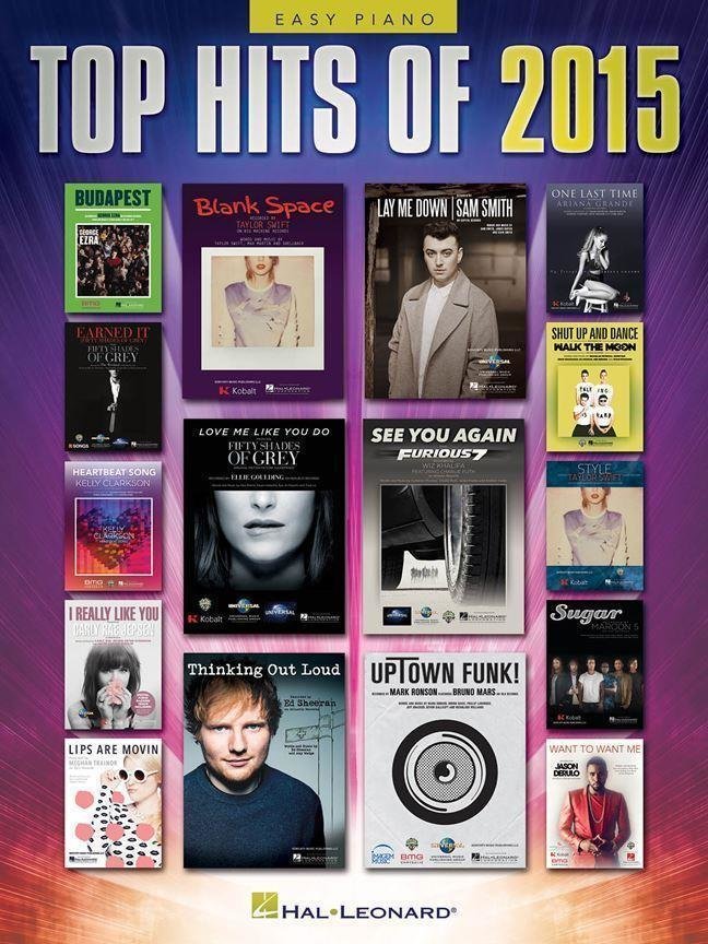 Noder til klaverer Hal Leonard Top Hits of 2015 - Easy Piano Piano Musik bog